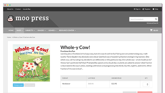 E-commerce tailored to the unique needs of book publishers