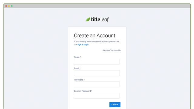 TitleLeaf One-Time Setup